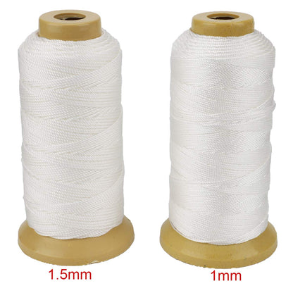 656 Feet Twisted Nylon Line Twine String Cord for Gardening Marking DIY Projects Crafting Masonry (White, 1mm-656 feet)