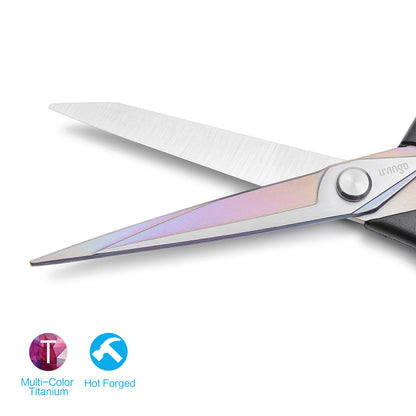 LIVINGO Premium Tailor Scissors Heavy Duty Multi-Purpose Titanium Coating Forged Stainless Steel Sewing Fabric Leather Dressmaking Comfort Grip Shears Professional Crafting (9.5 INCH)