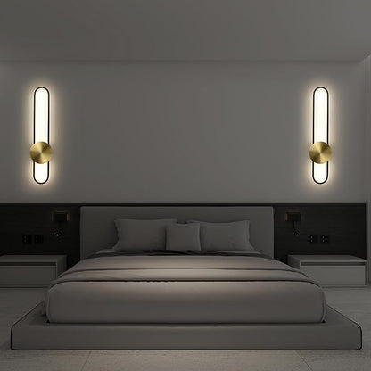 JAYMP Modern Wall Sconce Dimmable LED Wall Light Fixture, Hardwired Wall Lamp for Living Room, Dining Room, Bedroom, Hallway, Lobby, Entryway (Brushed Black, H56cm/22inch)