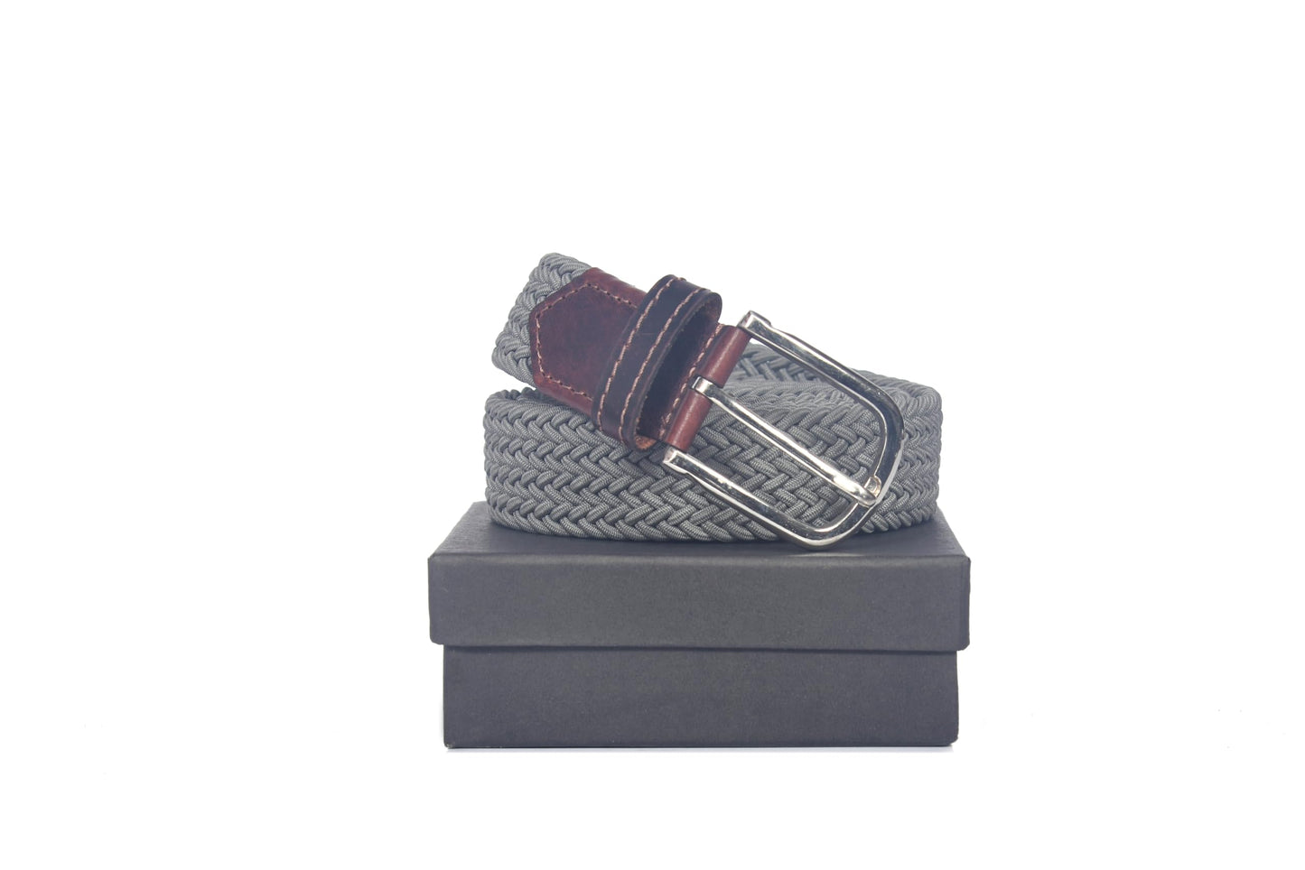 Elastic Woven Braided Belts for Men and Women Stretch Belt for Golf, Casual Wear Golf by Aaron Leather Goods (Graphite, 34)