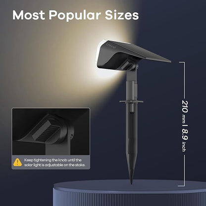 Linkind Solar Spot Lights Outdoor, 60 LEDs Solar Landscape Lights with 30% Conversion Rate and Waterproof IP67, Ideal for Outside, Garden, Yard, Pathway (4 Pack, Warm White)