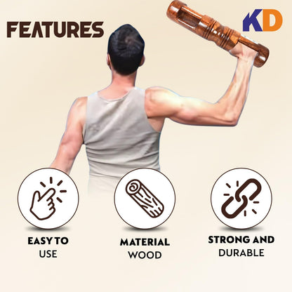 KNK SAMTOLA FITNESS BARBELL INDIAN KARLA KATAI FITNESS DURABLE WOODEN EQUIPMENT (4 TO 6 KG)
