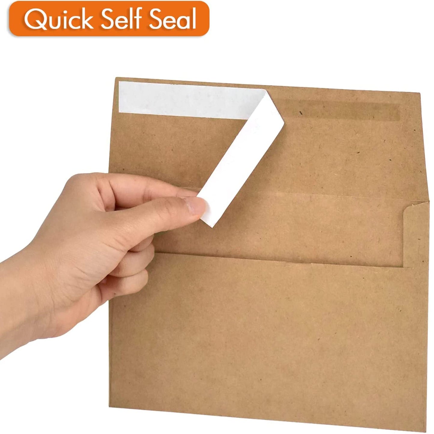 A1 Small Envelope - Mini Brown Kraft Paper Envelopes| Self Sealing |Perfect sized envelopes for personalize gift cards, wedding envelopes or Birthday Party place cards- 5.125 x 3.625 Inches (A1)
