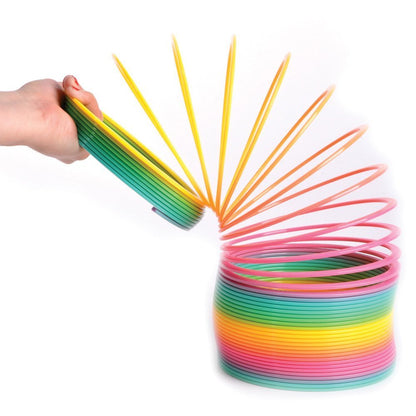 Liberty Imports 6" Jumbo Rainbow Coil Spring - Giant Classic Novelty Toy, Big Fun Large Magic Walking Magic Spring for Fidget and Stress Relief - Great Gift for Kids, Adults (Round)
