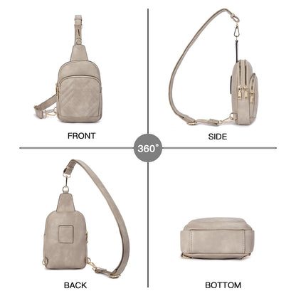 Telena Crossbody Sling Bags for Women, PU Leather Fanny Packs Cross Body Bag for Woman