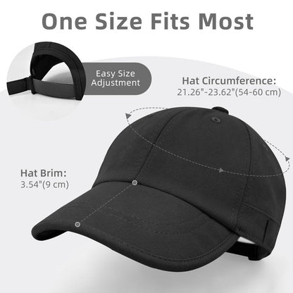 ZOORON Baseball Cap for Men Women, Dad Hat Unstructured Low Profile, Soft Brim Adjustable Plain Baseball Hat for Outdoor Golf(1 Pack-Black)