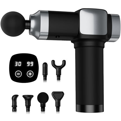 CAMEFER Massage Gun Deep Tissue, Portable Percussion Electric Muscle Massager for Pain Relief, Handheld Massagers with 30 Speeds & 6 Attachments for Back and Neck, Gifts for Men Women