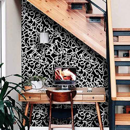 Ismoon 17.3"x118" Peel and Stick Wallpaper Black and White Contact Paper Black Modern Striped Removable Self-Adhesive Wall Paper Renter Friendly Wallpaper for Bathroom Bedroom Cabinets Decor Vinyl