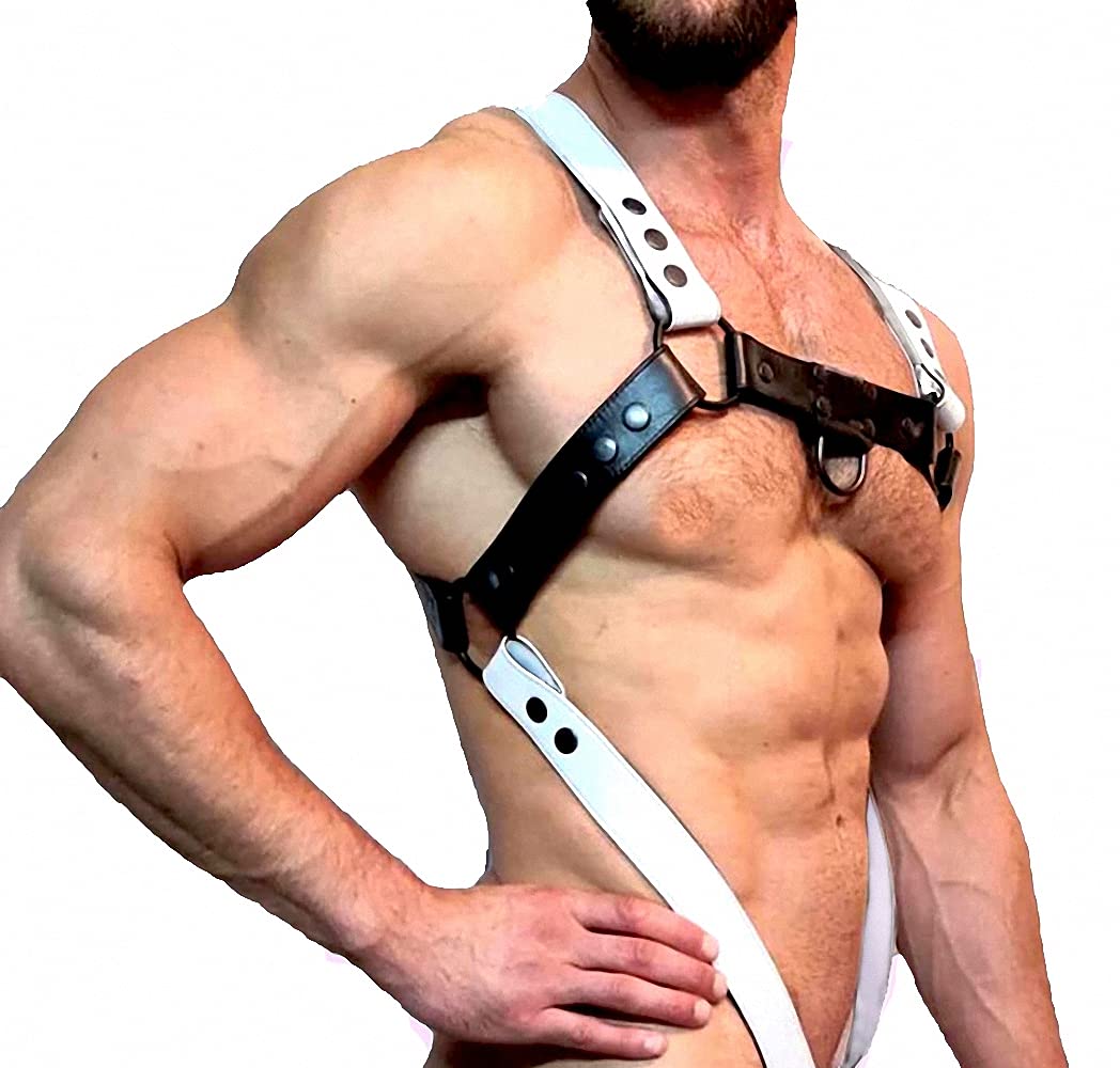 Goobester Tops Harness Leather Chest Chain Straps Body Bondage Men's Clothing Accessories style5