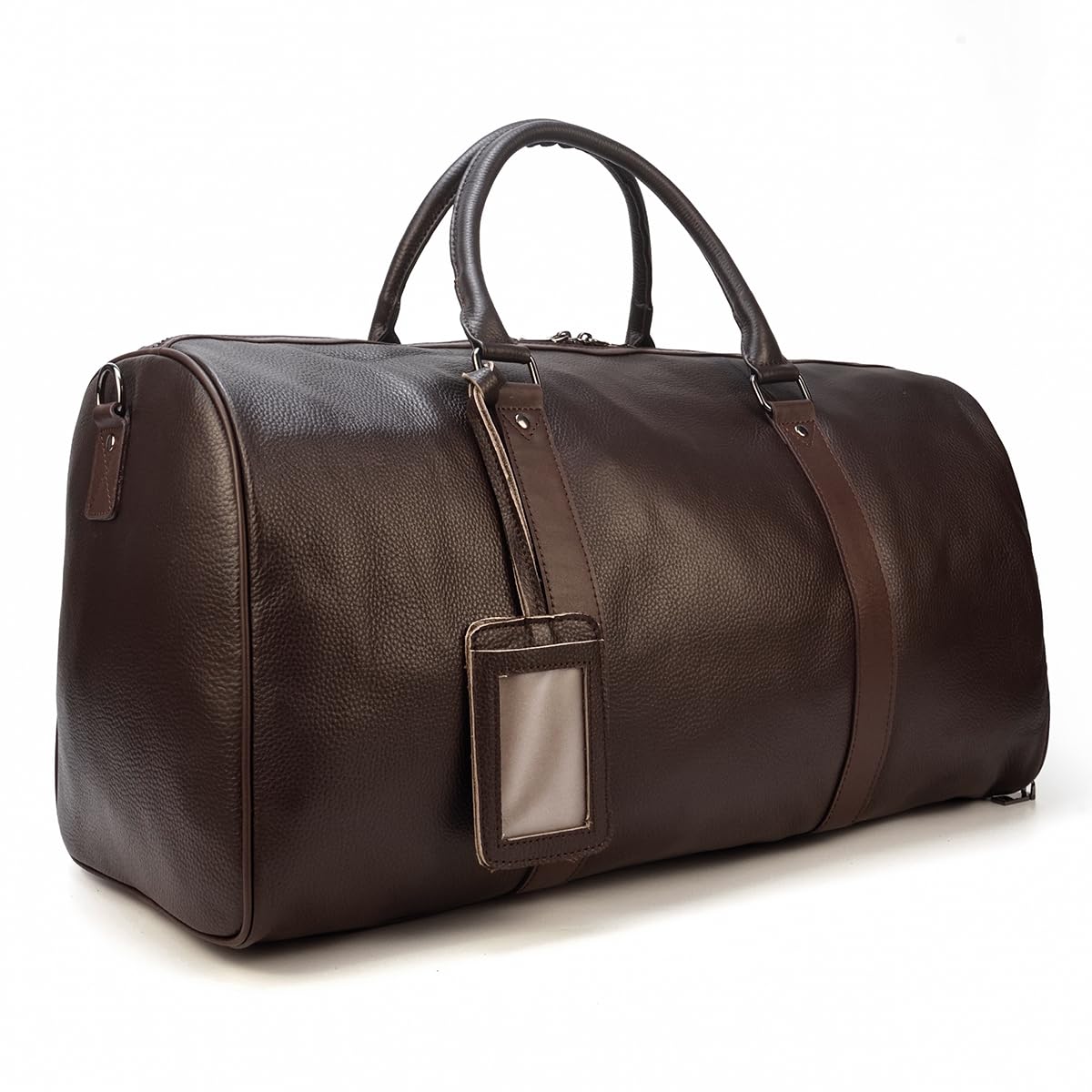 Leather Travel Duffle Bag with Shoe Pouch, Cabin Friendly Weekender Overnight Bags, Carry On Sports Gym Bag for Men Women