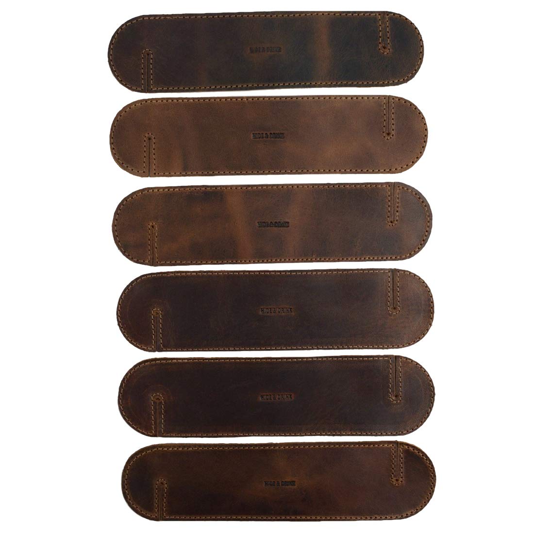 Hide & Drink, Leather Napkin Ring (6 Pack), for Place Setting, Wedding Receptions, Dinner & Holiday Parties, Home Decoration, Handmade :: Bourbon Brown