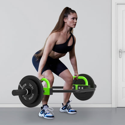 FovemiG Hex Trap Bar 2-Inch Olympic Weightlifting Barbell,48.6" Deadlift Bar for Squats,Shrugs,Push-Ups,400Lbs Weight Capacit Suitable Home Gym Equipment Workouts for Beginners,Women,Men-Green