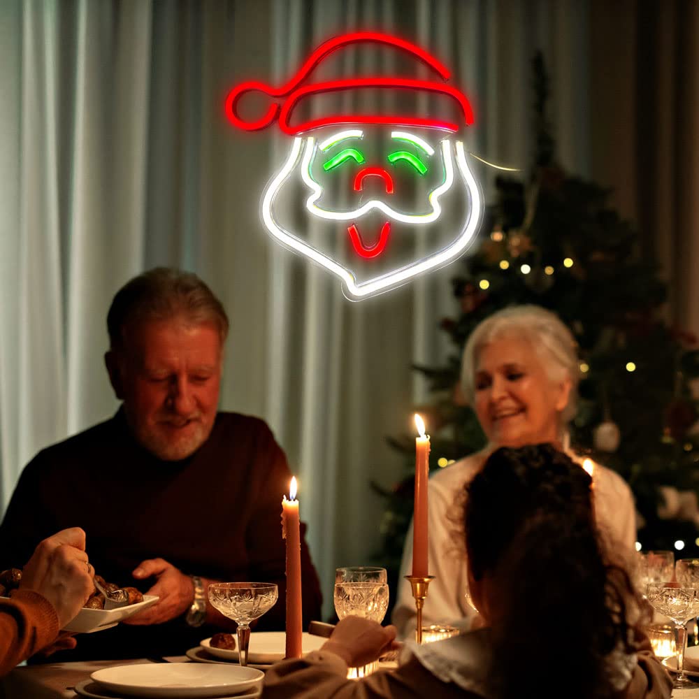 SmilingTown Christmas Neon Signs for Wall Decor USB Operated Neon Art Decorative Lights for Home Office Bar Pub Club Party Supplies Gift Idea (Santa)