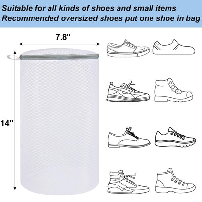 Vivifying Shoe Washing Machine Bag, 2 Pack Honeycomb Mesh Laundry Bag with Zipper for Sneakers, Running Shoes, Sock, Bras, Delicates and Toys