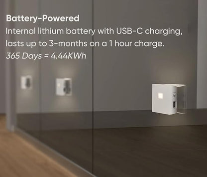 Wyze Lifestyle Rechargeable Night Lights with Dusk to Dawn & Motion Sensors, Warm & Soft White Stair Lights for Bathroom, Hallway, Linkable, Magnetic Mount, 6 Pack