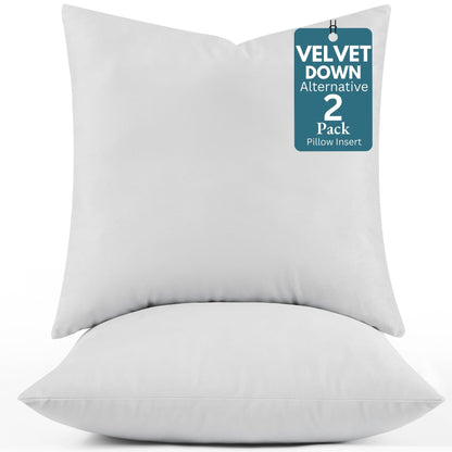 LANE LINEN Throw Pillow Insert - Pack of 2 16x16 Pillow Inserts for Decorative Pillow Covers, Throw Pillows Insert for Couch - White