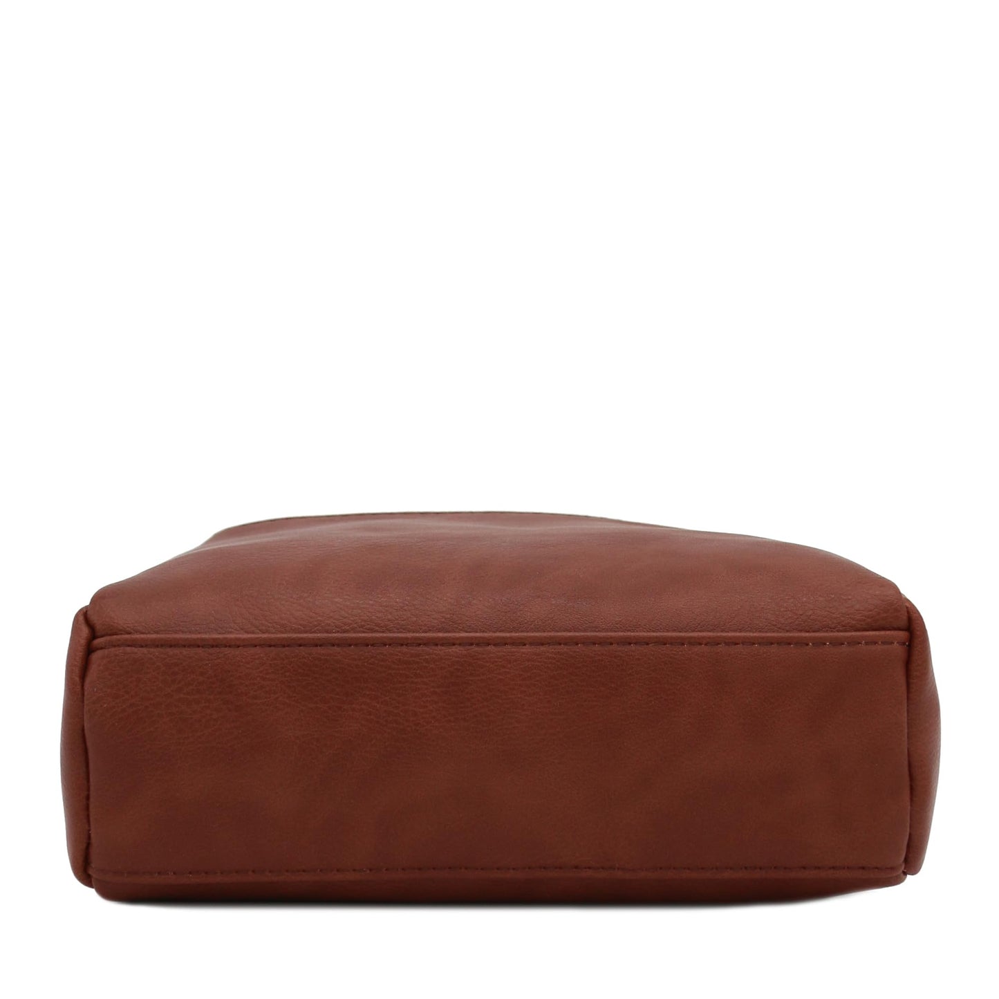 FashionPuzzle Triple Zip Small Crossbody Bag (Mocha)