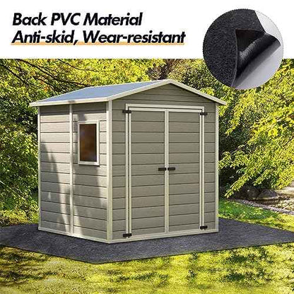 8.2x6ft Outdoor Storage Shed Floor Protector, Non Slip Garage Carport Oil Mat, Flooring Protector Pad for Patio, Furniture, Moto, Car