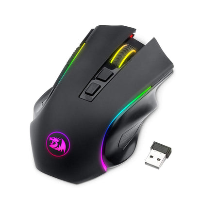 Redragon M602 Griffin RGB Gaming Mouse, RGB Spectrum Backlit Ergonomic Mouse with 7 Programmable Backlight Modes up to 8000 DPI for Windows PC Gamers (Black, Wireless)