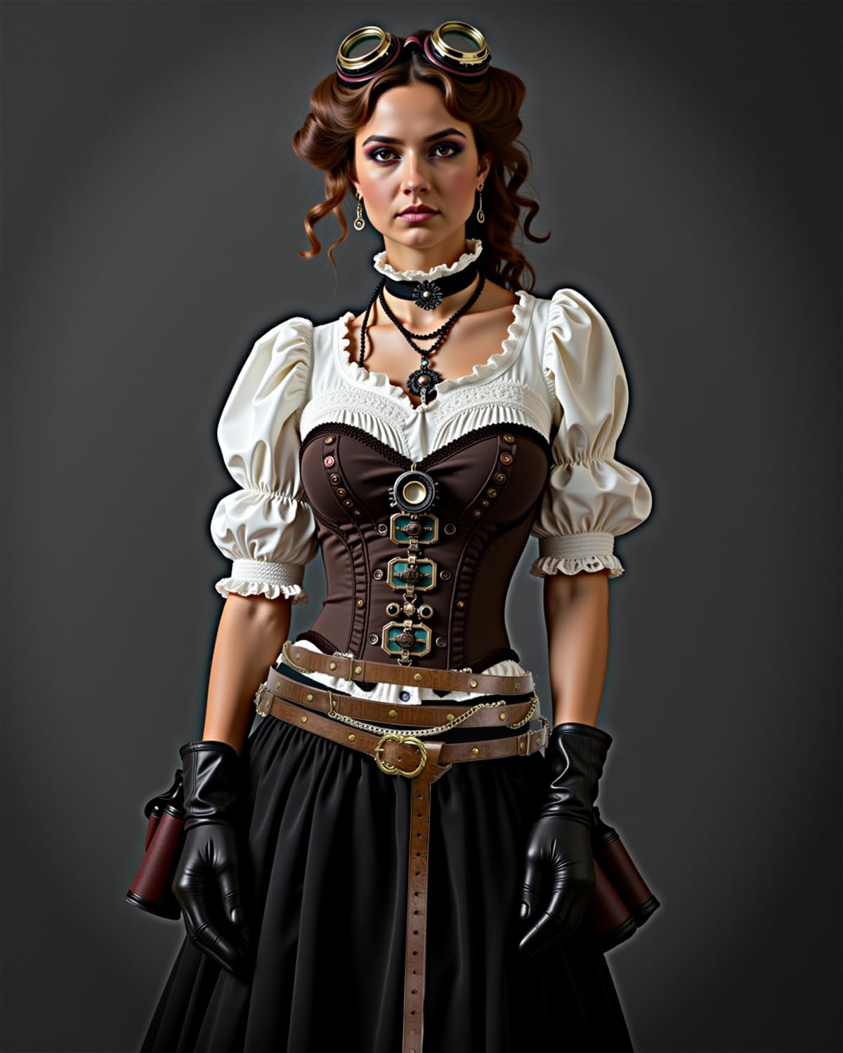 KOTORA Retro Skinny Belt Long Metal Chain Exotic Cross Waist Costume Accessory Medieval Renaissance DIY Dress Cosplay