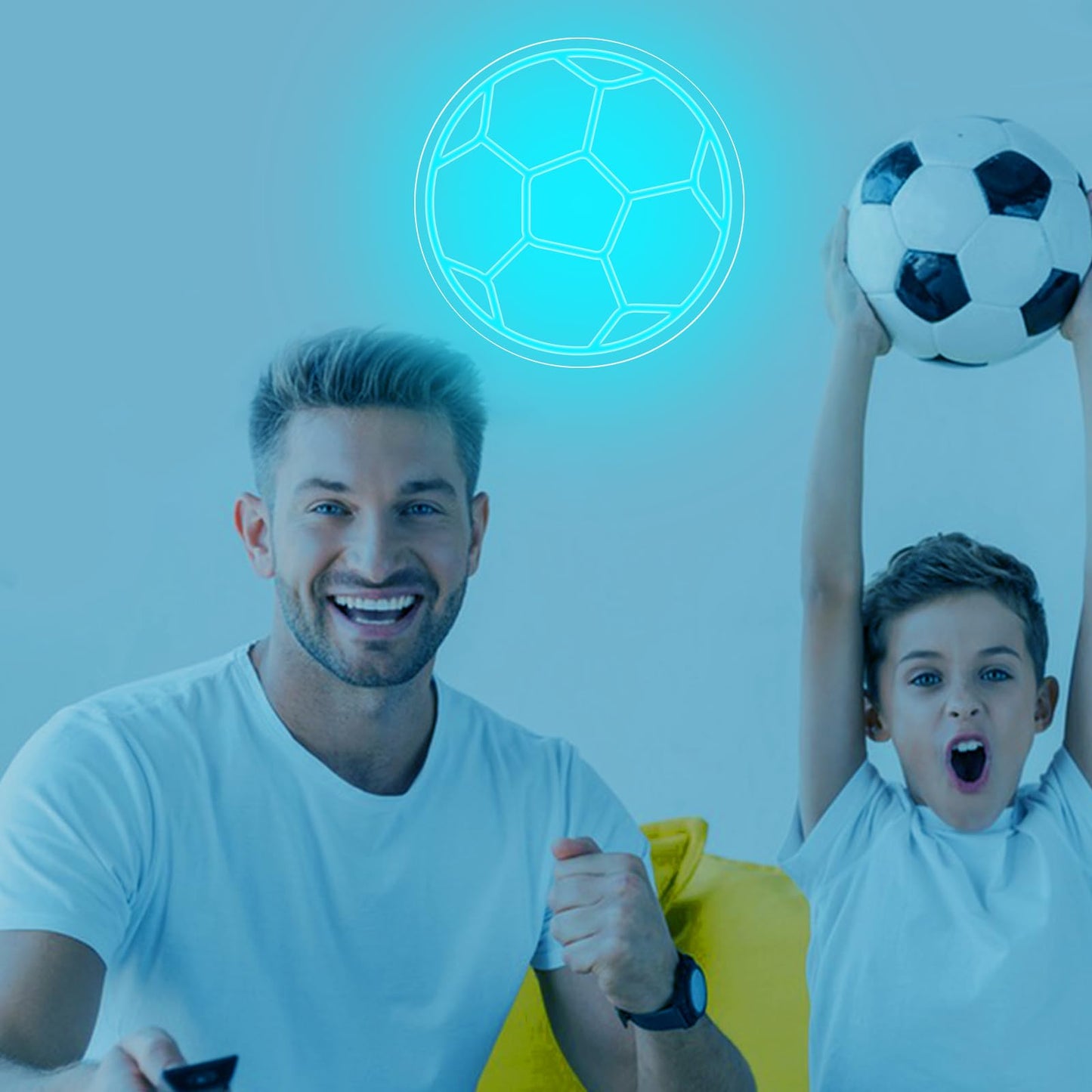 Neonawall Large Soccer Neon Sign, 16 Inch USB Powered Dimmable Neon Light, Sports Theme Wall Decor for Man Cave Bedroom Gym Home Game Room, Soccer Match Day Decor, Gift for Men Teen Boys Fans