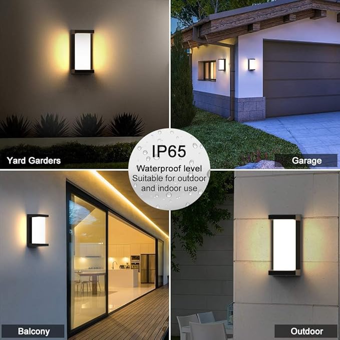 Sytmhoe Dusk to Dawn Exterior Wall Lights,Modern LED Outdoor Light Fixture,3000k Black Wall Sconce,Ouside Light for House Porch Patio Garage Walkway Backyard Garden