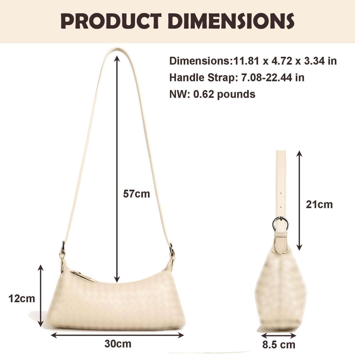 YLYYHH Shoulder Bags for Women, Woven Leather Crossbody Bag Small Purse Cute Hobo Tote Handbag Mini Clutch, White