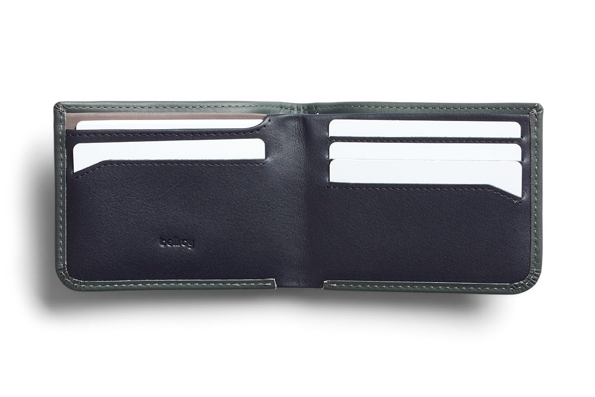 Bellroy Hide & Seek, slim leather wallet, RFID editions available (Max. 12 cards and cash) - Everglade