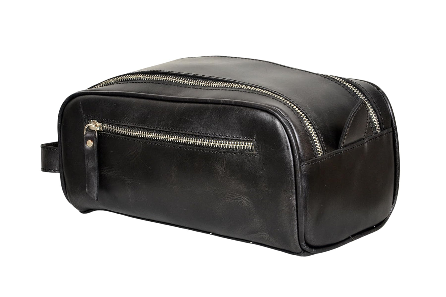 MILITARIA STUFFS Premium Buffalo Leather Toiletry Bag for Men & Women With Waterproof Lining, Grooming Travel Pouch, Unisex Wash Bag for Toiletries, Shaving & Cosmetic Organizer for Men & Women