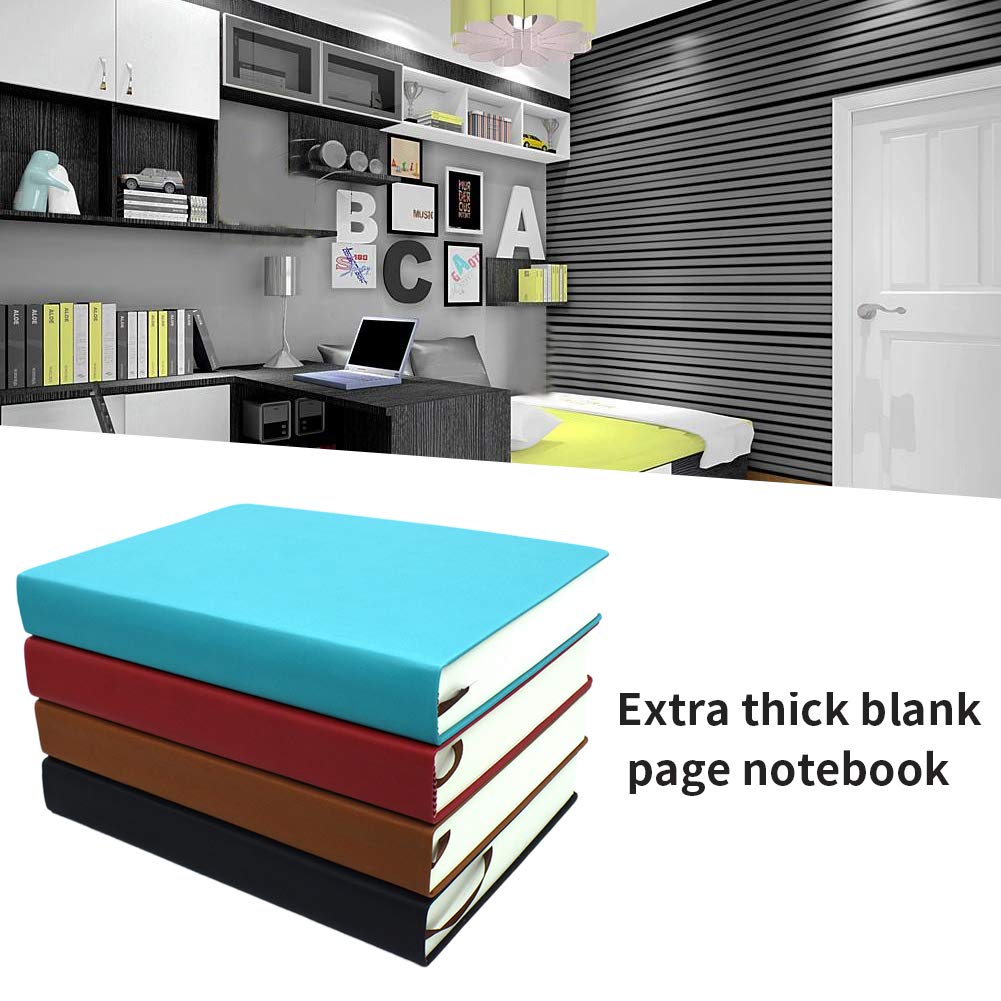 Notebook, Waterproof PU Leather Journal, Blank Pages Super Thick Hardcover Executive Notebooks, A4 A5 A6 Notebook for Home School Office Business, 660 Pages(Blue,Size:A6)