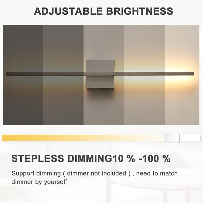 Wall Sconces Set of Two 40'', LED Dimmable Sconces Wall Lighting, Brushed Gold Modern Wall Sconce Light for Bathroom, Living Room, Bedroom, Hardwired 3000K