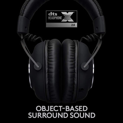 Logitech G PRO X Wireless Lightspeed Gaming Headset Gen 1: Blue VO!CE Mic Filter Tech, 50 mm PRO-G Drivers, and DTS Headphone:X 2.0 Surround Sound - Black