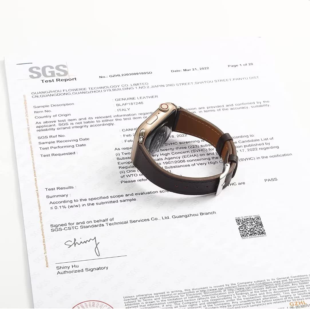 HANDODO Italian Genuine Leather Band Women for Apple Watch Series 11 10 9 8 7 6 5 4 3 2 1 SE SE2, SGS Certified Dressy Bracelet Cute Strap for iWatch 38mm 40mm 41mm 42mm, Camel