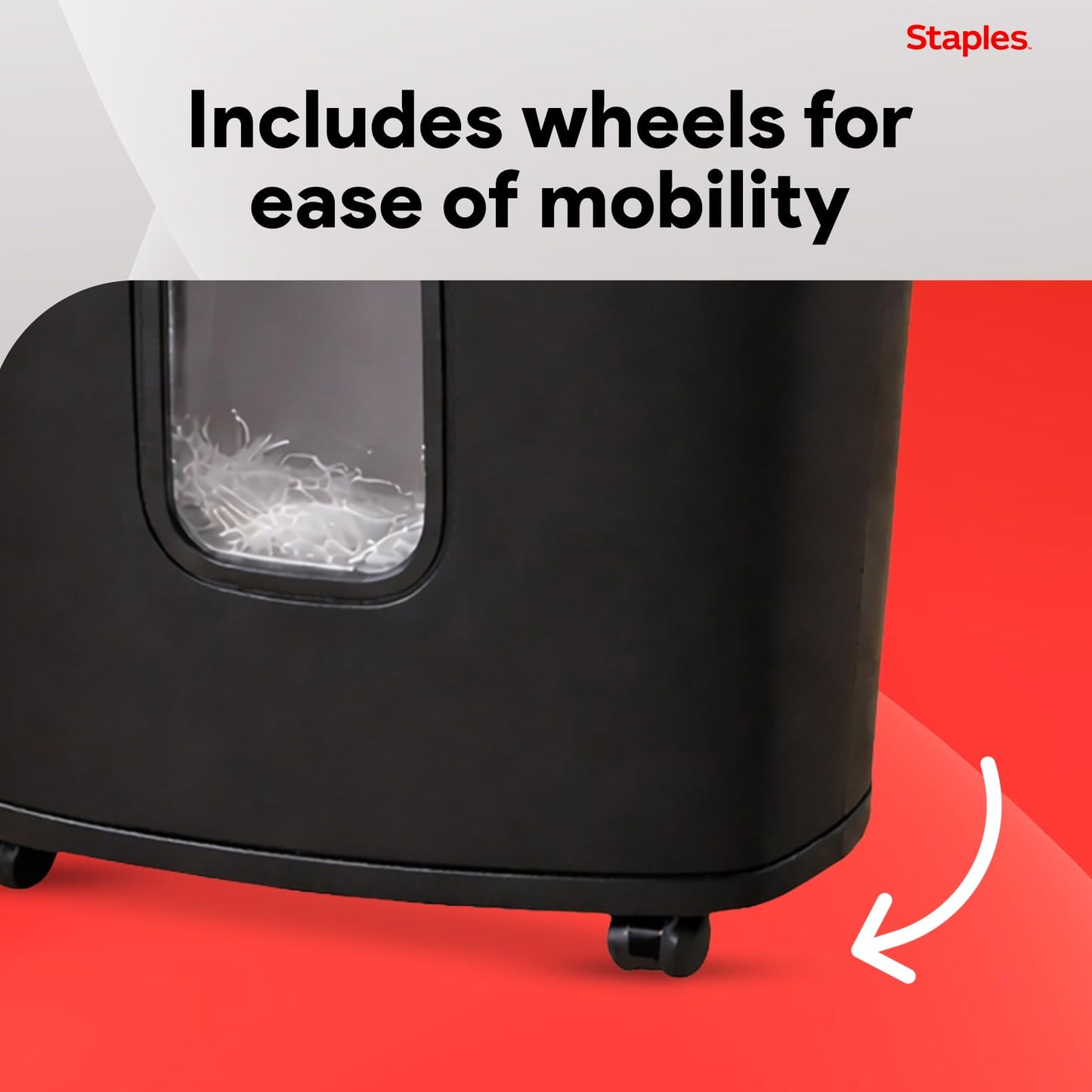 Staples 15-Sheet Cross Cut Paper Shredder for Home Office, P-4 Security, 20-Min Run Time, Shreds Paper/Credit Cards/CDs/DVDs, Quiet 65 dB, Auto Start/Stop, 5 Gallon, Black