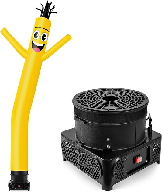 10FT Tall Inflatable Tube Man Wacky Wavy Dancing Guy with 3/4 HP Weather-Resistant Blower (12''Diameter) for Outdoor Decoration Advertising Business Promotion - Gold