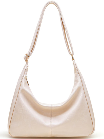 Zfkqzx Hobo Bags for Women Retro Vegan Leather Shoulder Handbag Foldable Slouchy Tote Crossbody Purses