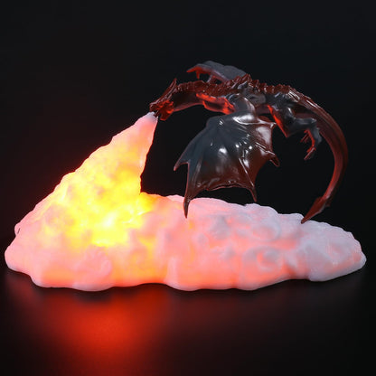 HGomx Fire Dragon Lamp Light, 3D Printed Night Light LED Moon Light Gift for Boys and Girls Bedroom Kids Room with USB Rechargeable (Fire Dragon)