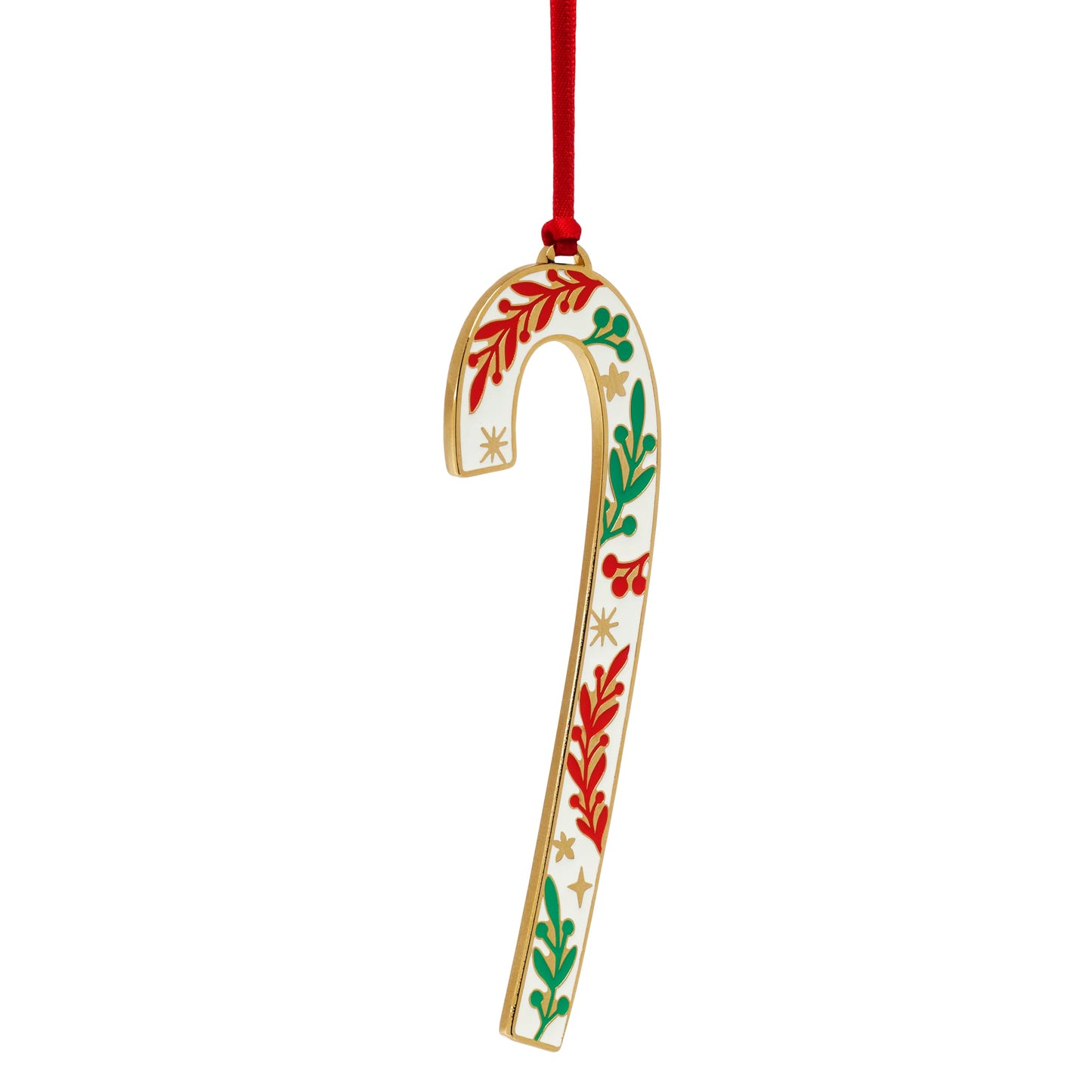 Wallace 2026 Gold-Plated Enamel Candy Cane Ornament 46th Edition - 24k Gold Finish, Holiday Collectible Keepsake with Gift Box, 4.5 Inches