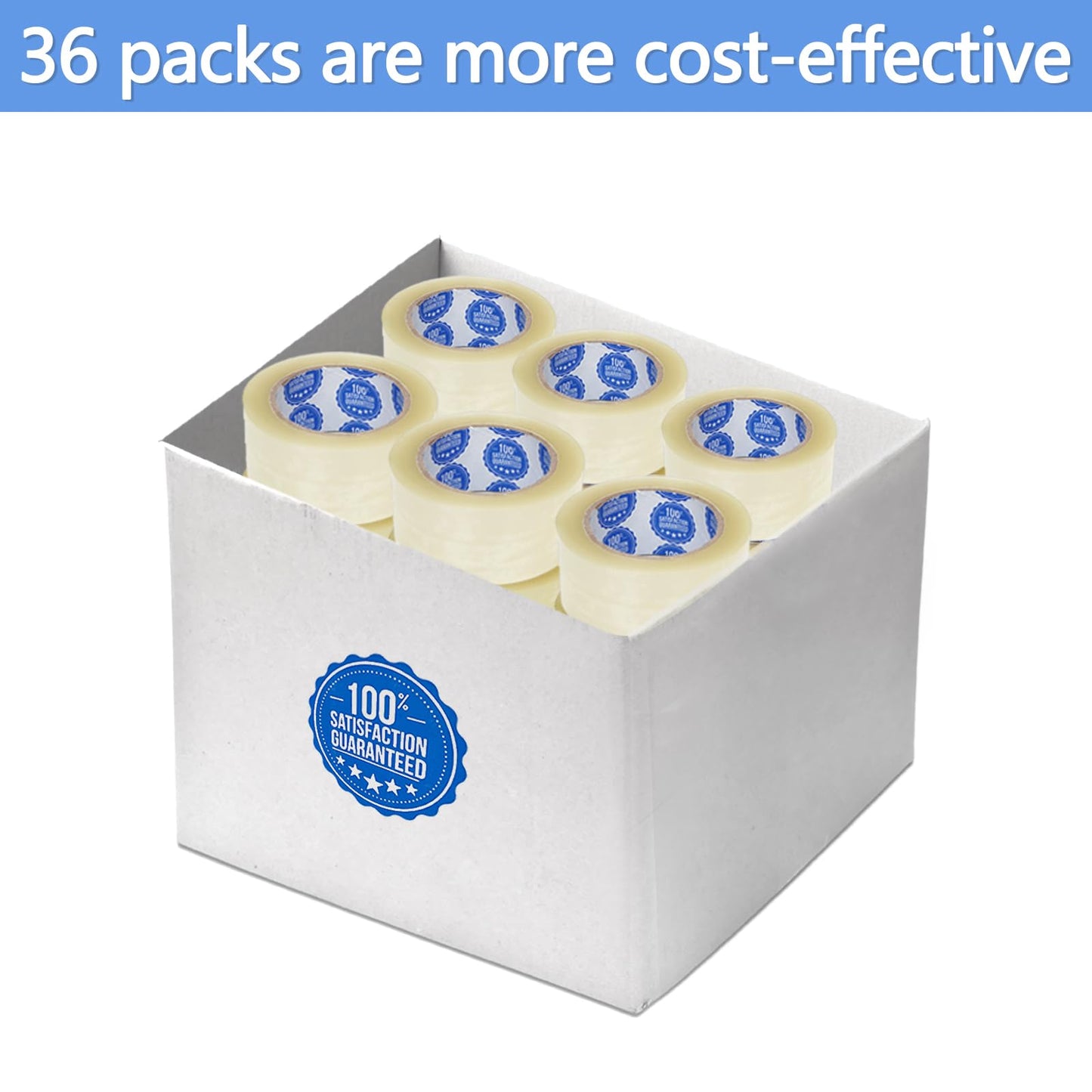 2.0 Mil Clear Packing Tape 36 Rolls (2 Inch x 110 Yards) – Shipping Tape for Boxes, Moving, Storage & Warehouse Use
