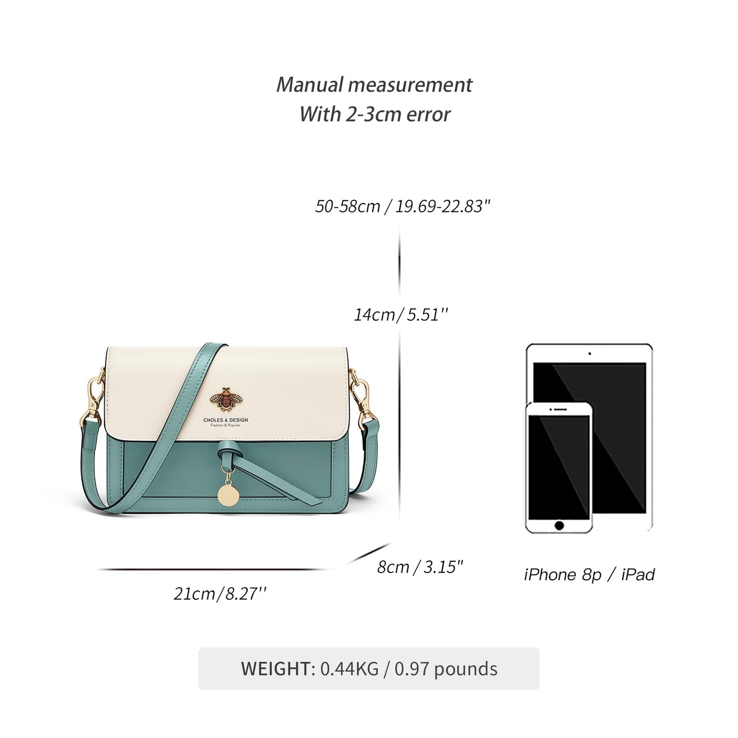 Cnoles Crossbody Bags for Women Leather Small Cell Phone Purses for Lady Mini Travel Purse Shoulder Bag with Adjustable Strap