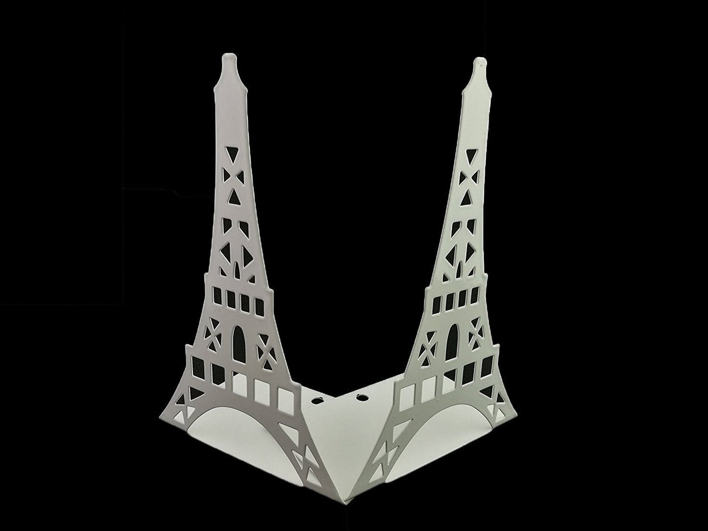 One Pair Creative Paris Eiffel Tower Book Organizer Metal Bookends for Kids School Library Desk Study Home Office Decoration Gift (White)