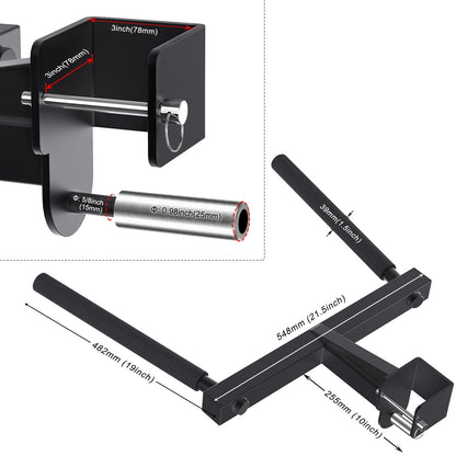 SELEWARE Y-Shaped Dip Bar for 3"x3" Power Rack with 5/8" or 1" Holes, Heavy Duty Dip Bar Attachment with Non-Slip Grips, Squat Rack Accessories for Home Gym Strength Training & Upper Body Workouts