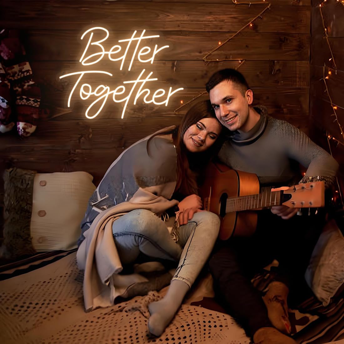 Better Together LED Neon Sign for Wall Decor, Neon Light Gift for Wall Party Décor,Bedroom Room,Wedding Engagement Anniversary Bridal Shower Backdrop Decororations, 16.5 x 12.4 inch.