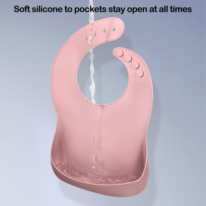 Eascrozn Silicone Bibs for Babies Toddler Girls Set of 3, Soft Adjustable Baby Bibs for Eating, BPA Free, Waterproof Bibs for Baby Feeding Essentials Baby Gifts