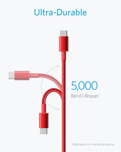 Anker USB A to USB C Cable for iPhone 17 Series, Samsung Galaxy S10 S10+, LG V30 and Beats Fit Pro (2 Pack, 6FT Red)