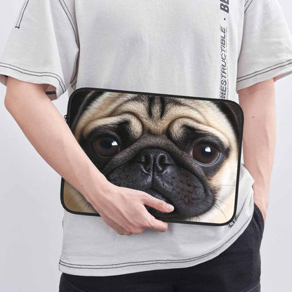 Nicokee Laptop Sleeve Bag 15.4 15.6 Inch,Funny Pug Dog Lovely Animals Cute Pet Puppy Protective Polyester Computer Cases Laptop Cover Briefcase Bag Tablet Travel Cover