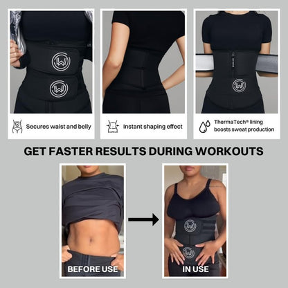 Vapor Define Band - Sweat Waist Trainer with ThermaTech Fabric | Stomach Wrap for Weight Loss & Workouts