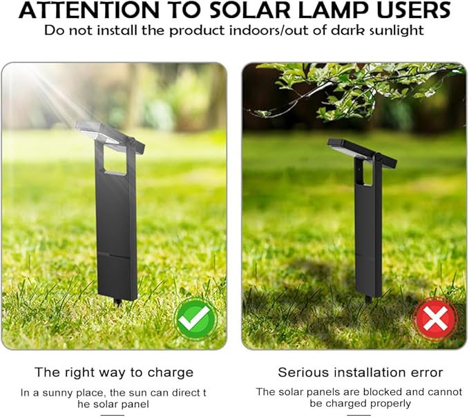 Outdoor Solar Garden Light, Solar Powered Landscape Spot Light with IP65 Waterproof, 2 Lighting Modes Pathway Decorative Light for Yard Lighting