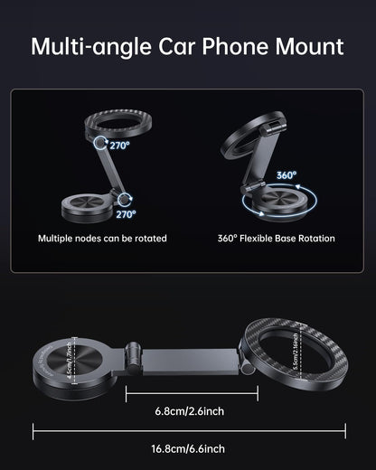 SYNCWIRE for MagSafe Car Mount - [360° Rotation] Magnetic Phone Holder for Car, Adjustable Metal Arm, Ultra Magnet, Car Magnet Phone Mount for Dashboard, Fit for iPhone 16 15 14 13 Pro Max &All Phones
