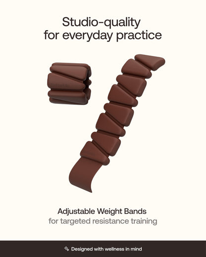 BetterMe Adjustable Weight Bands – Ankle Weights & Wrist Weights for Women – Adjustable Straps for Arms & Legs – Home Workout & Pilates Weights (Chocolate Brown)
